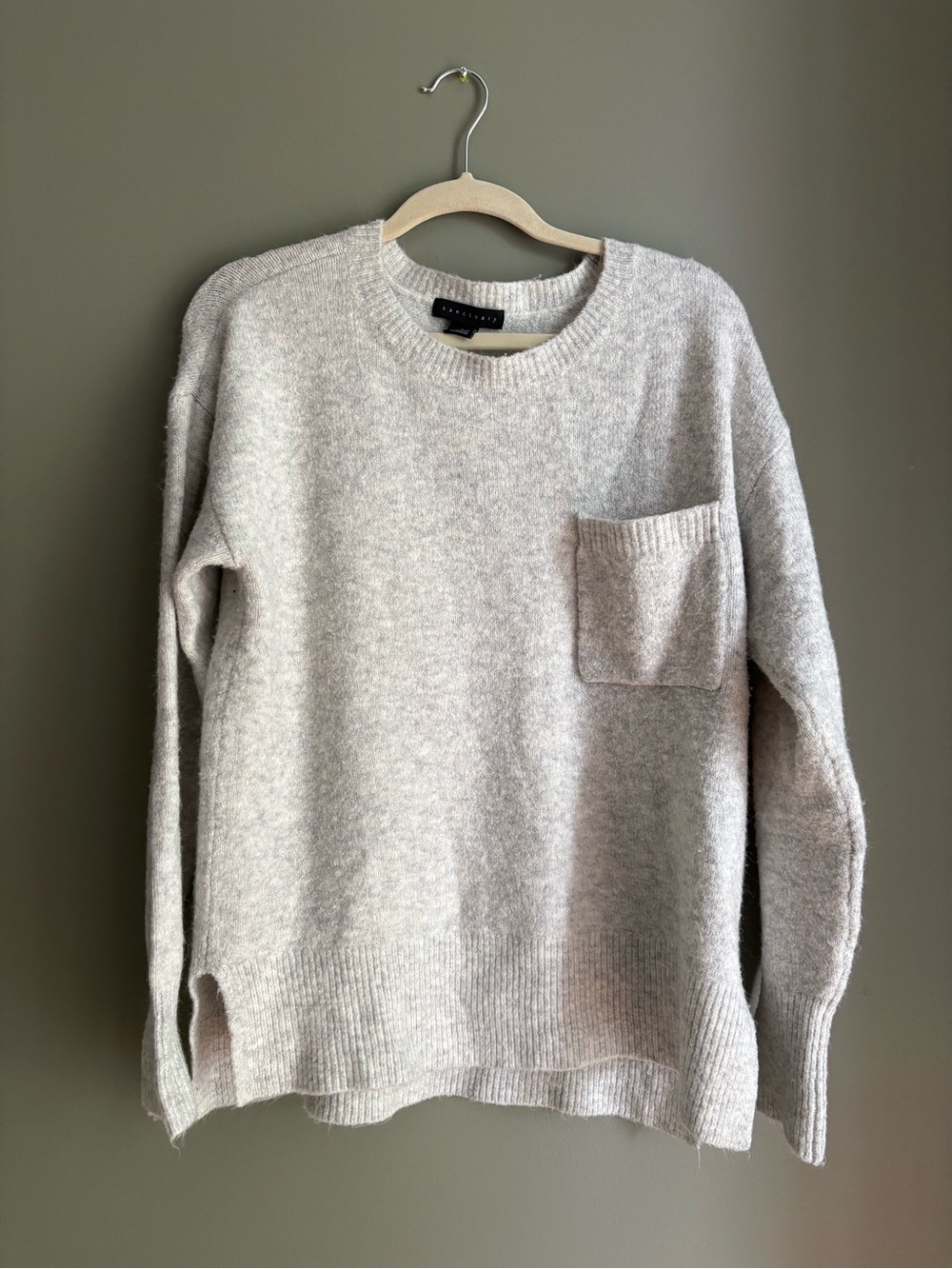 Sanctuary Women's Crewneck Pocket Sweater - Light Beige Heather